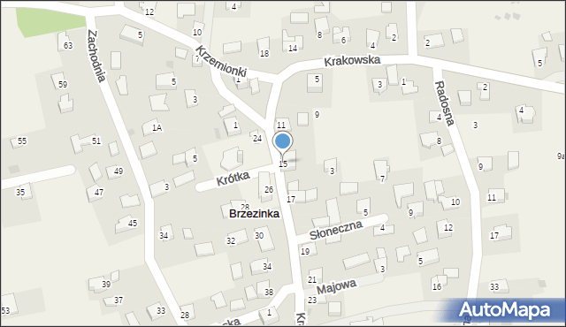 Brzezinka, Krakowska, 15, mapa Brzezinka