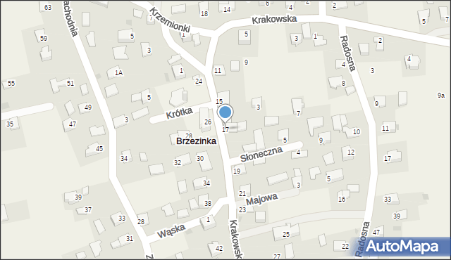 Brzezinka, Krakowska, 17, mapa Brzezinka