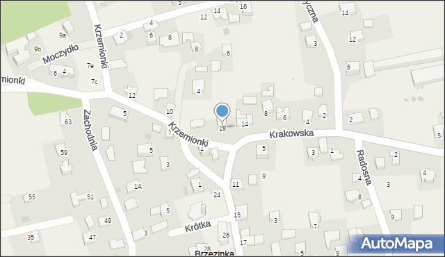 Brzezinka, Krakowska, 18, mapa Brzezinka