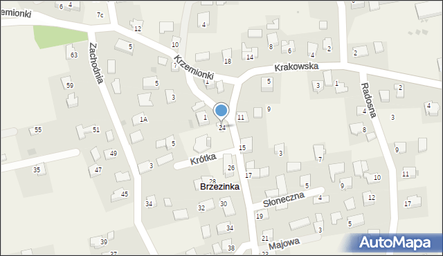 Brzezinka, Krakowska, 24, mapa Brzezinka