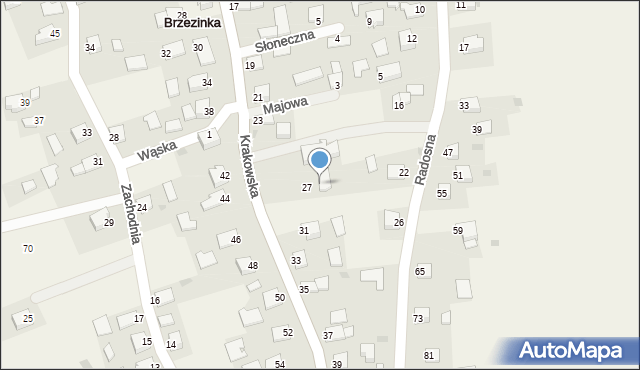 Brzezinka, Krakowska, 27A, mapa Brzezinka