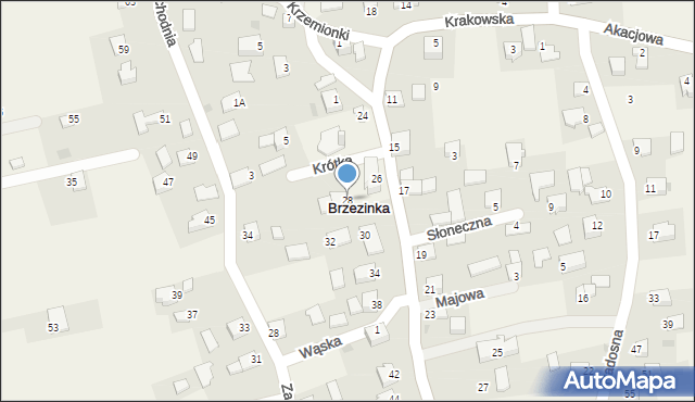 Brzezinka, Krakowska, 28, mapa Brzezinka