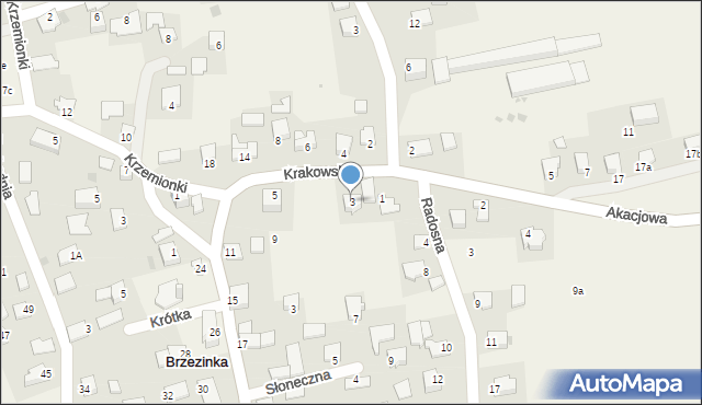 Brzezinka, Krakowska, 3, mapa Brzezinka