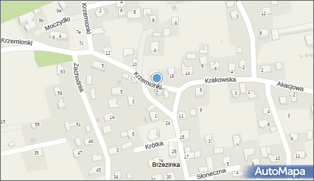 Brzezinka, Krzemionki, 1, mapa Brzezinka