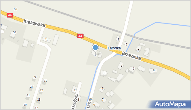 Brzezinka, Krakowska, 2, mapa Brzezinka