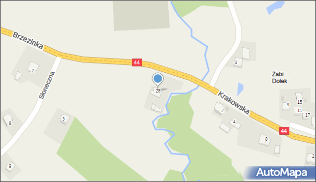 Brzezinka, Krakowska, 28, mapa Brzezinka