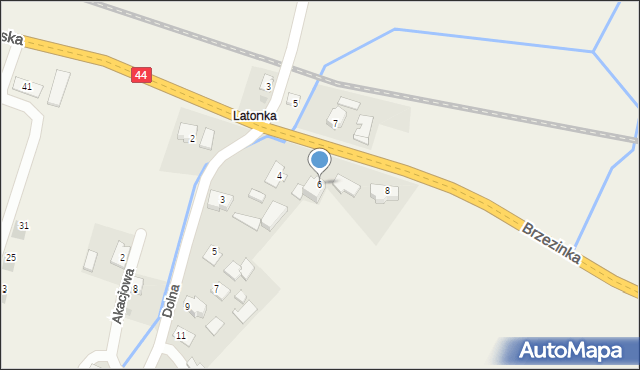 Brzezinka, Krakowska, 6, mapa Brzezinka