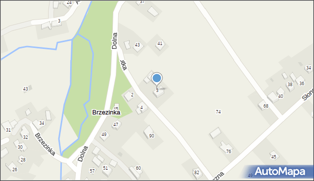 Brzezinka, Krótka, 3, mapa Brzezinka