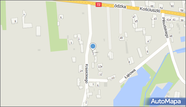 Brzeziny, Krasickiego Ignacego, bp., 1, mapa Brzeziny