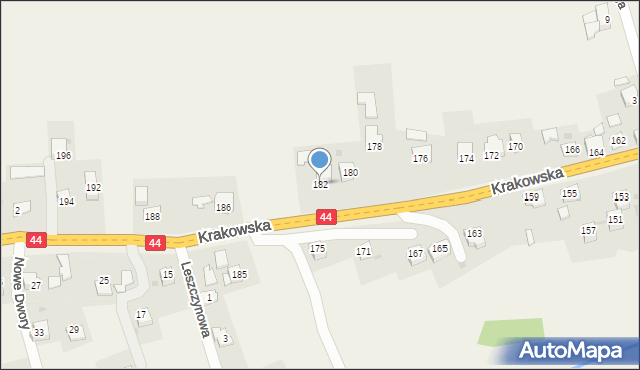 Brzeźnica, Krakowska, 182, mapa Brzeźnica