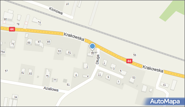 Brzeźnica, Krakowska, 55, mapa Brzeźnica