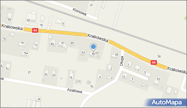 Brzeźnica, Krakowska, 61, mapa Brzeźnica