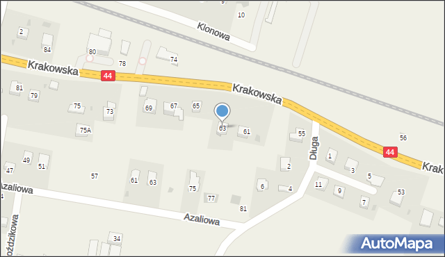 Brzeźnica, Krakowska, 63, mapa Brzeźnica