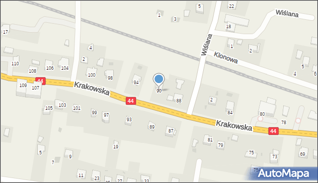 Brzeźnica, Krakowska, 90, mapa Brzeźnica