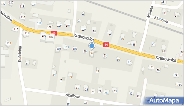 Brzeźnica, Krakowska, 97, mapa Brzeźnica