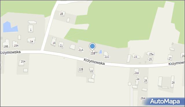 Brzeźno, Krzymowska, 21B, mapa Brzeźno