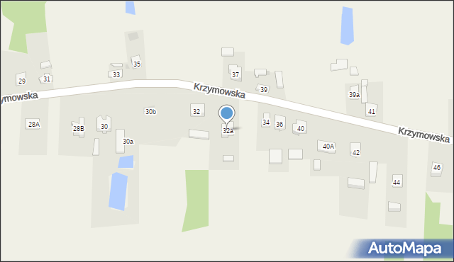 Brzeźno, Krzymowska, 32a, mapa Brzeźno