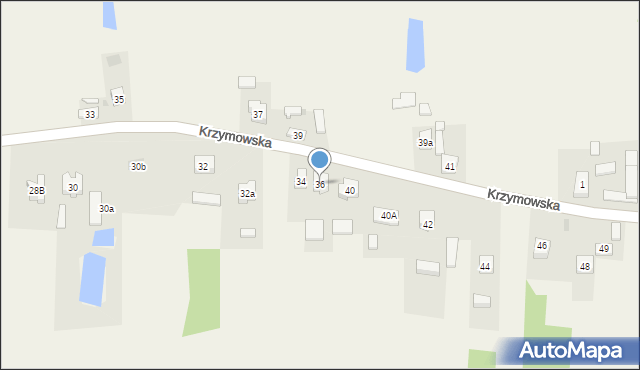 Brzeźno, Krzymowska, 36, mapa Brzeźno