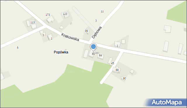 Brzoskwinia, Krakowska, 82, mapa Brzoskwinia