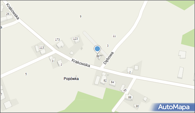 Brzoskwinia, Krakowska, 99, mapa Brzoskwinia