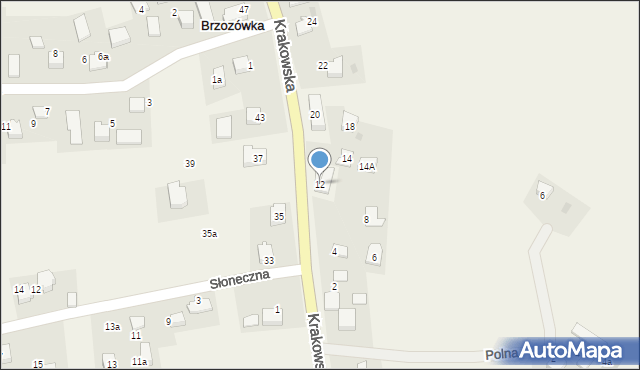 Brzozówka, Krakowska, 12, mapa Brzozówka