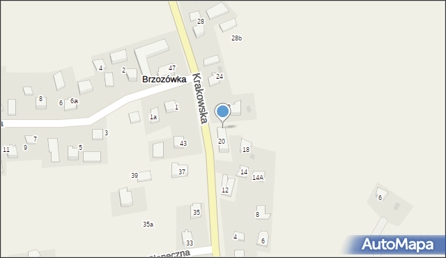 Brzozówka, Krakowska, 20, mapa Brzozówka