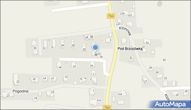 Brzozówka, Krakowska, 3B, mapa Brzozówka