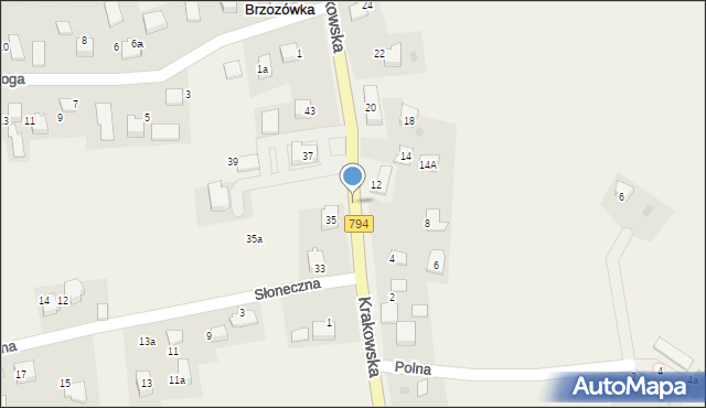 Brzozówka, Krakowska, 6, mapa Brzozówka