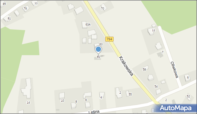 Brzozówka, Krakowska, 61, mapa Brzozówka