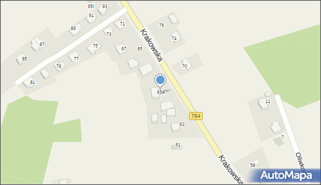 Brzozówka, Krakowska, 63A, mapa Brzozówka