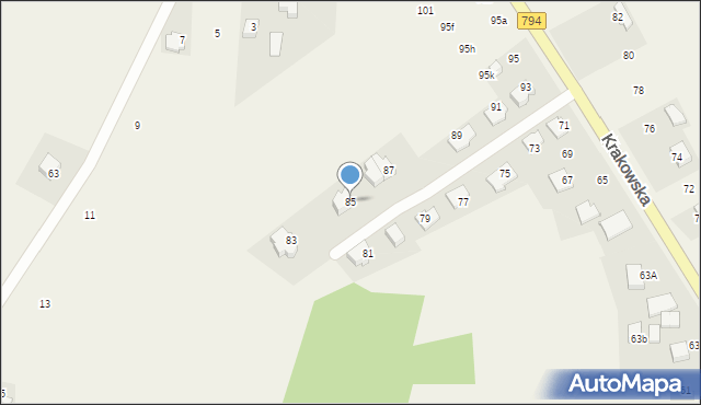 Brzozówka, Krakowska, 85, mapa Brzozówka