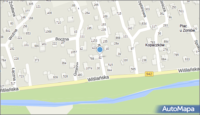 Buczkowice, Kręta, 41, mapa Buczkowice