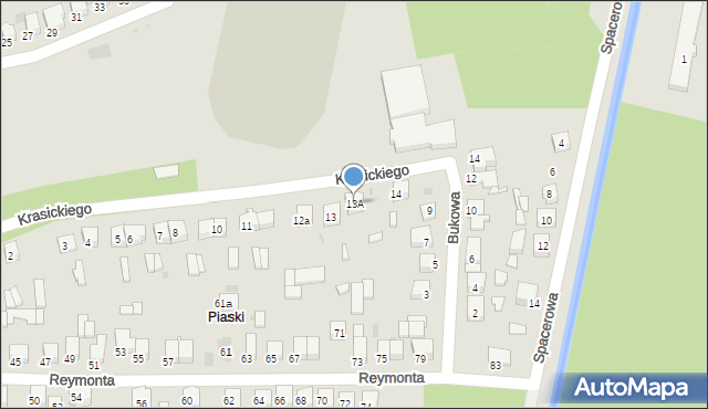 Bukowno, Krasickiego Ignacego, bp., 13A, mapa Bukowno