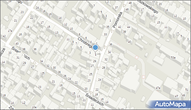 Bydgoszcz, Króla Bolesława Chrobrego, 1, mapa Bydgoszczy