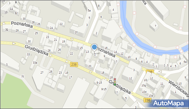 Bydgoszcz, Krótka, 2, mapa Bydgoszczy