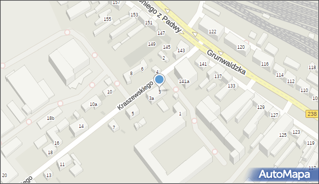 Bydgoszcz, Kraszewskiego Józefa Ignacego, 3, mapa Bydgoszczy