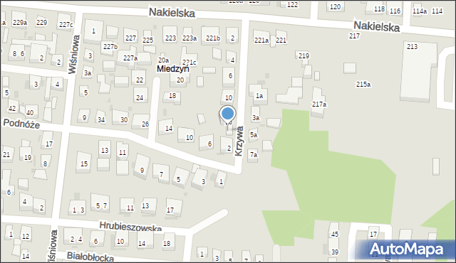 Bydgoszcz, Krzywa, 18, mapa Bydgoszczy