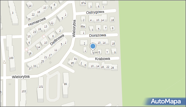 Bydgoszcz, Krabowa, 3, mapa Bydgoszczy