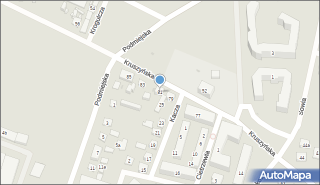 Bydgoszcz, Kruszyńska, 81, mapa Bydgoszczy