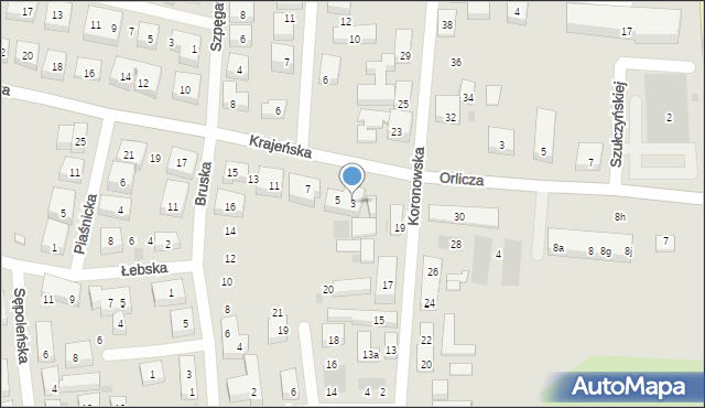 Bydgoszcz, Krajeńska, 3, mapa Bydgoszczy