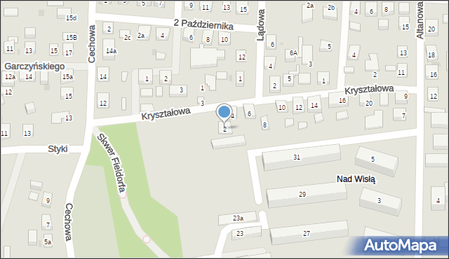 Bydgoszcz, Kryształowa, 2, mapa Bydgoszczy