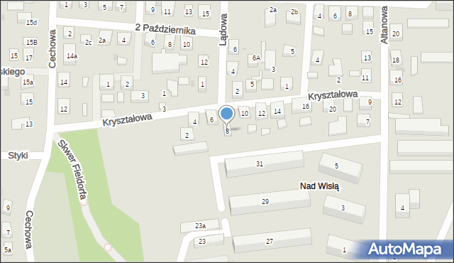Bydgoszcz, Kryształowa, 8, mapa Bydgoszczy