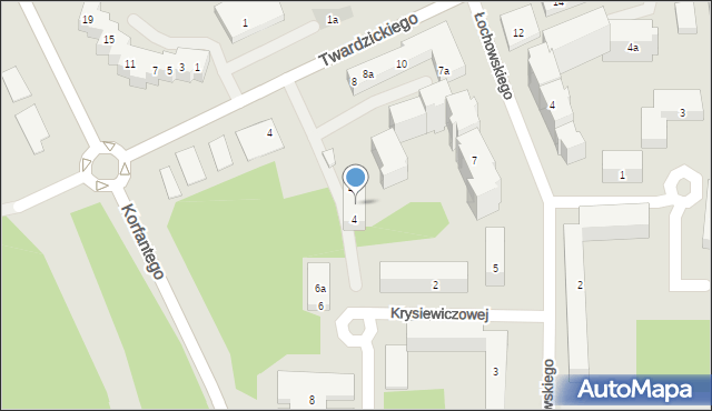 Bydgoszcz, Krysiewiczowej Felicji, 4a, mapa Bydgoszczy