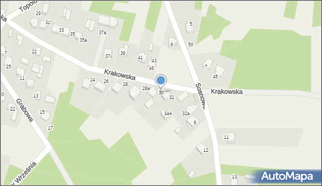 Bydlin, Krakowska, 30, mapa Bydlin