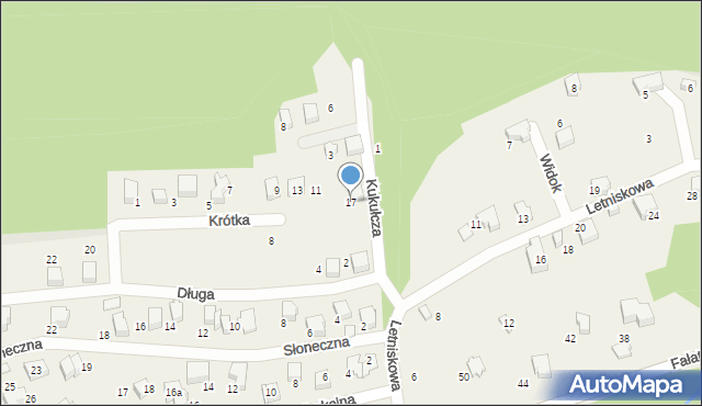 Bystra, Krótka, 17, mapa Bystra