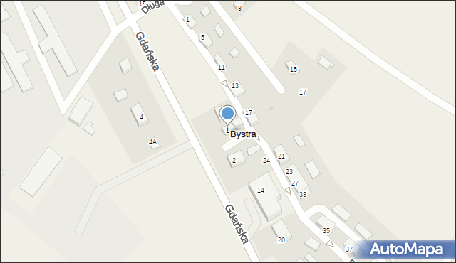 Bystra, Krótka, 1, mapa Bystra