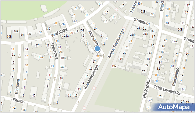 Bytom, Kraszewskiego Józefa Ignacego, 18, mapa Bytomia