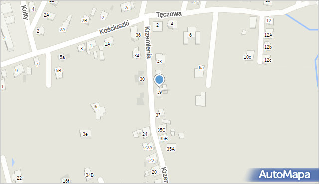 Bytom, Krzemienia, 39, mapa Bytomia
