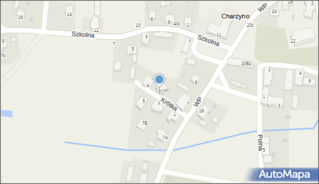 Charzyno, Krótka, 2, mapa Charzyno