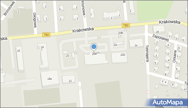 Chełmek, Krakowska, 20A, mapa Chełmek